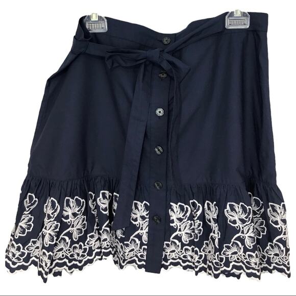 NWT Draper James Eyelet Tiered Navy Skirt Cotton sz 12 - Picture 12 of 13